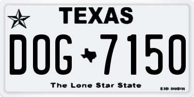 TX license plate DOG7150