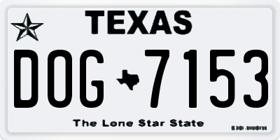 TX license plate DOG7153