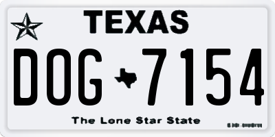TX license plate DOG7154