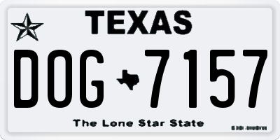 TX license plate DOG7157