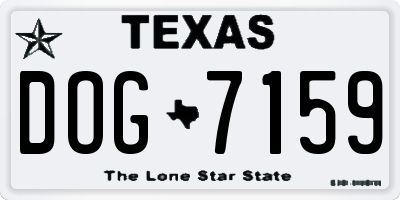 TX license plate DOG7159