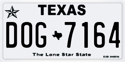 TX license plate DOG7164
