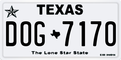 TX license plate DOG7170