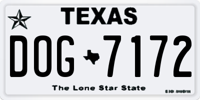 TX license plate DOG7172