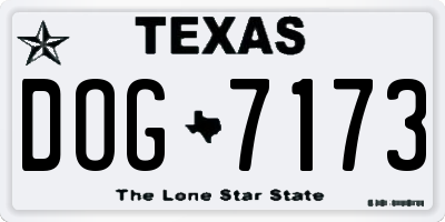 TX license plate DOG7173