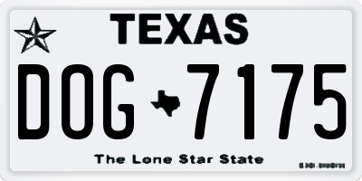 TX license plate DOG7175