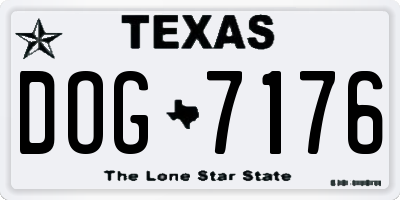 TX license plate DOG7176