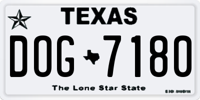 TX license plate DOG7180