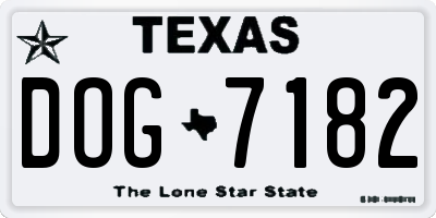 TX license plate DOG7182