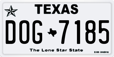TX license plate DOG7185