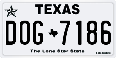 TX license plate DOG7186