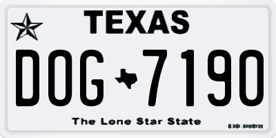 TX license plate DOG7190