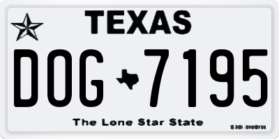 TX license plate DOG7195