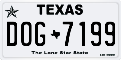 TX license plate DOG7199
