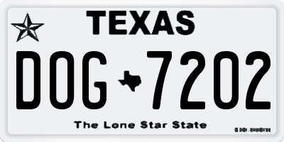 TX license plate DOG7202
