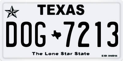 TX license plate DOG7213