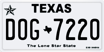 TX license plate DOG7220