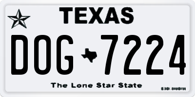 TX license plate DOG7224