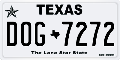 TX license plate DOG7272