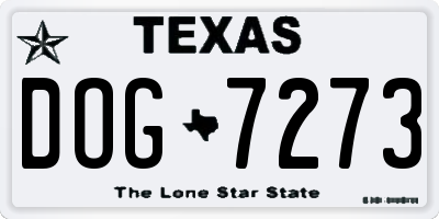 TX license plate DOG7273