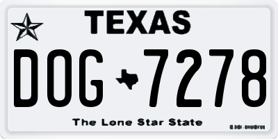 TX license plate DOG7278