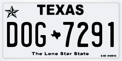 TX license plate DOG7291