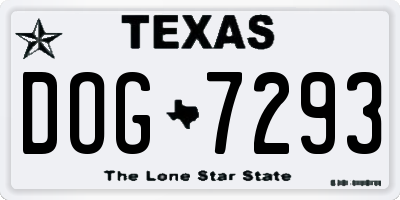 TX license plate DOG7293