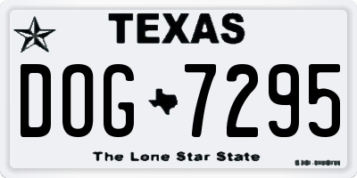 TX license plate DOG7295