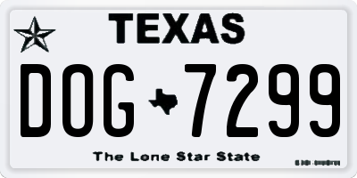 TX license plate DOG7299