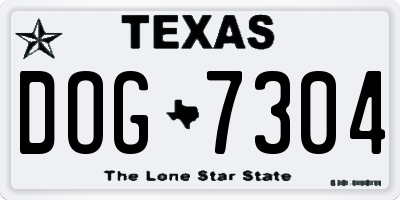 TX license plate DOG7304
