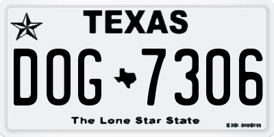 TX license plate DOG7306