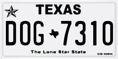TX license plate DOG7310
