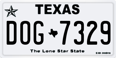 TX license plate DOG7329