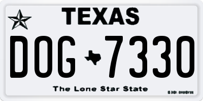 TX license plate DOG7330