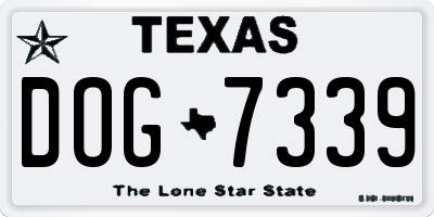 TX license plate DOG7339