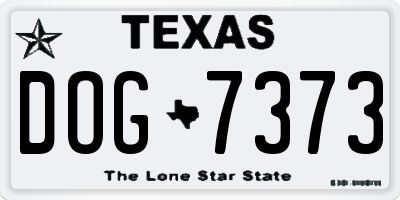 TX license plate DOG7373