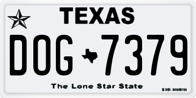 TX license plate DOG7379
