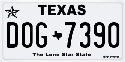 TX license plate DOG7390