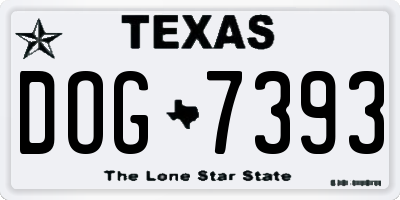 TX license plate DOG7393