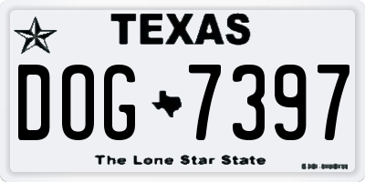 TX license plate DOG7397