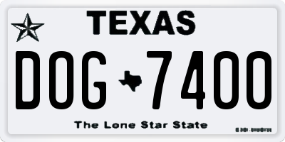 TX license plate DOG7400