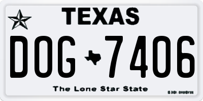 TX license plate DOG7406