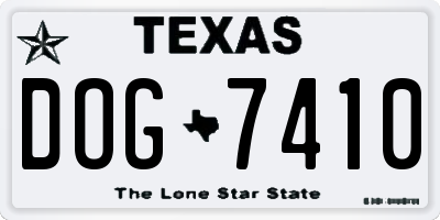 TX license plate DOG7410