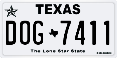 TX license plate DOG7411