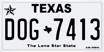 TX license plate DOG7413