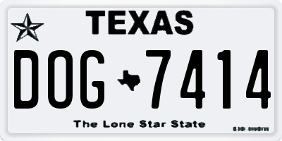TX license plate DOG7414