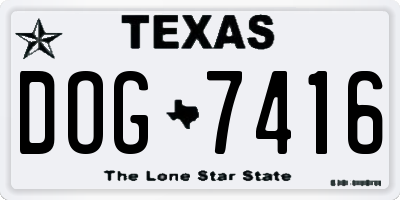TX license plate DOG7416