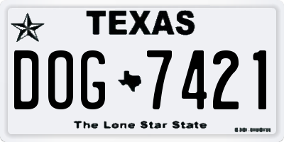 TX license plate DOG7421