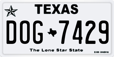TX license plate DOG7429
