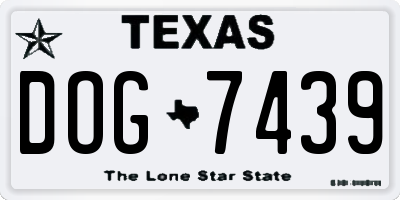 TX license plate DOG7439